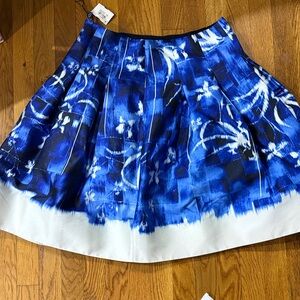 Oscar de la Renta Vibrant Blue and White Skater Skirt